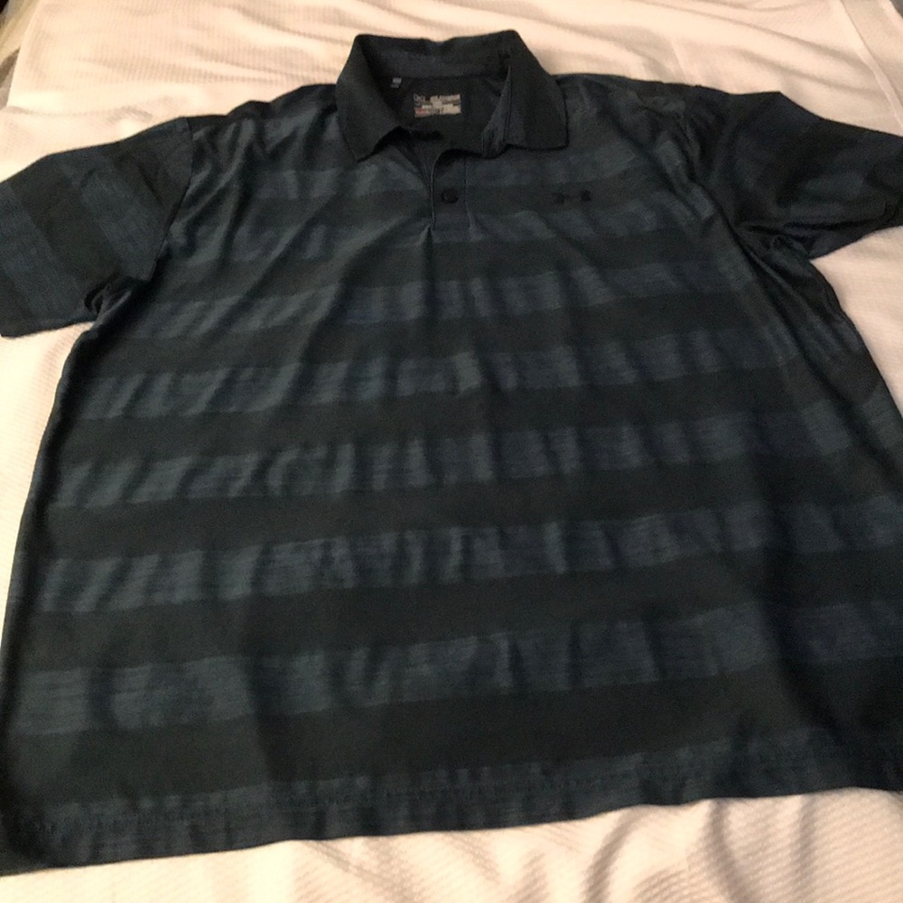 Under Armour men’s 2xl striped green polo